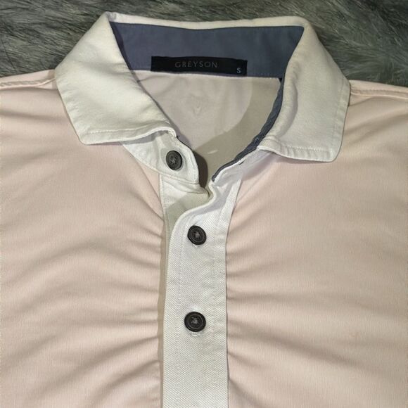 Greyson Light Pink Polo Shirt Size Small D28 - Picture 1 of 8